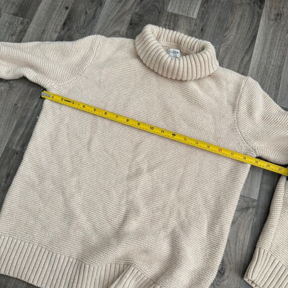 J. Crew tan brown heavy knit merino wool blend turtleneck sweater - Picture 4 of 6